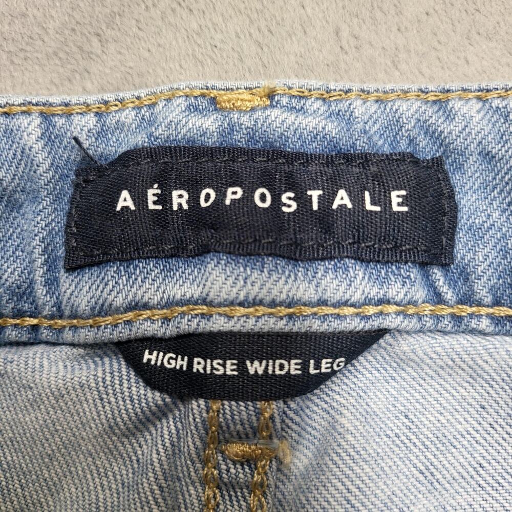 Aeropostale Jeans Womens 12 Blue High Rise Wide-Leg Relaxed Light Wash - Picture 2 of 10